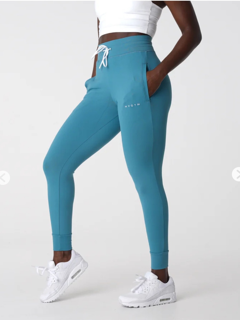 NVGTN small Steel blue High-Rise Tapered Joggers
